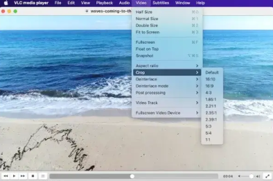VLC aspect ratios to crop video