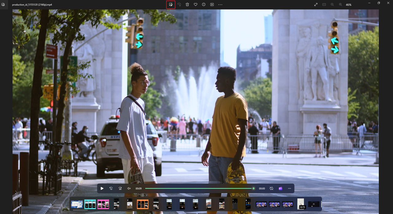 trim button in the Photos app