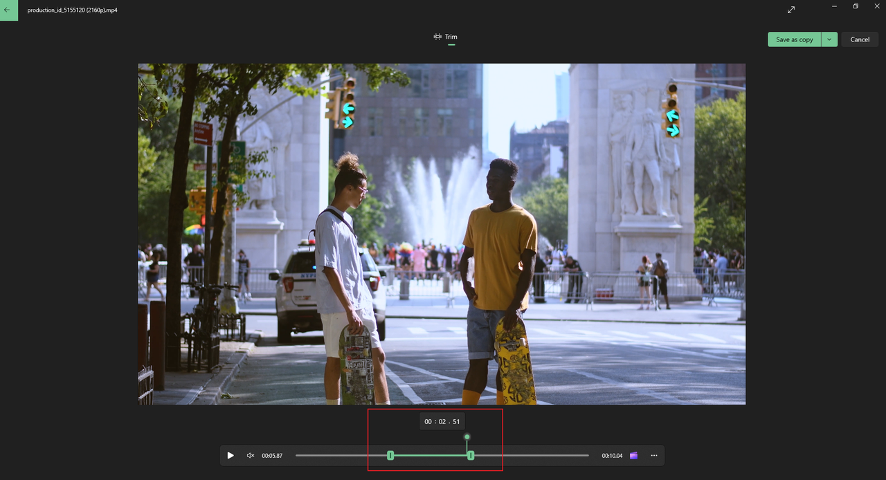 trim video with Photos