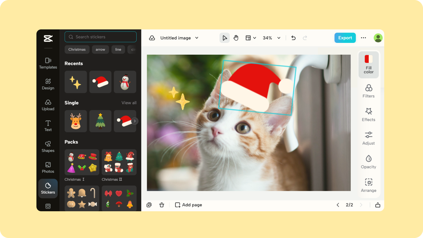 Editor de fotos de pegatinas