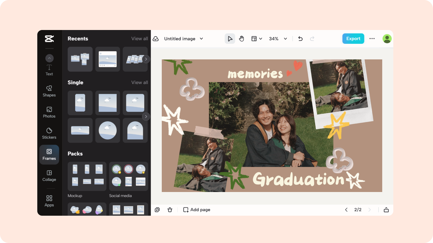 kader toevoegen aan foto