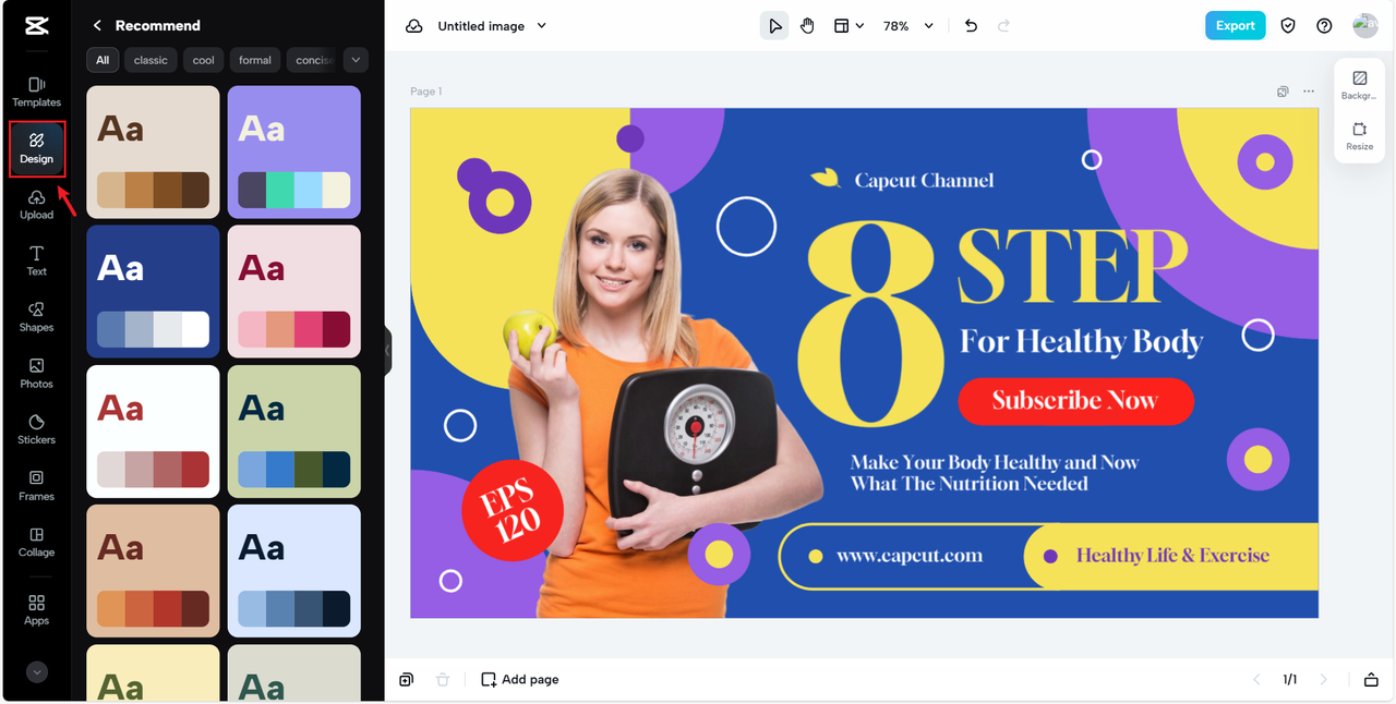 Colors available in CapCut