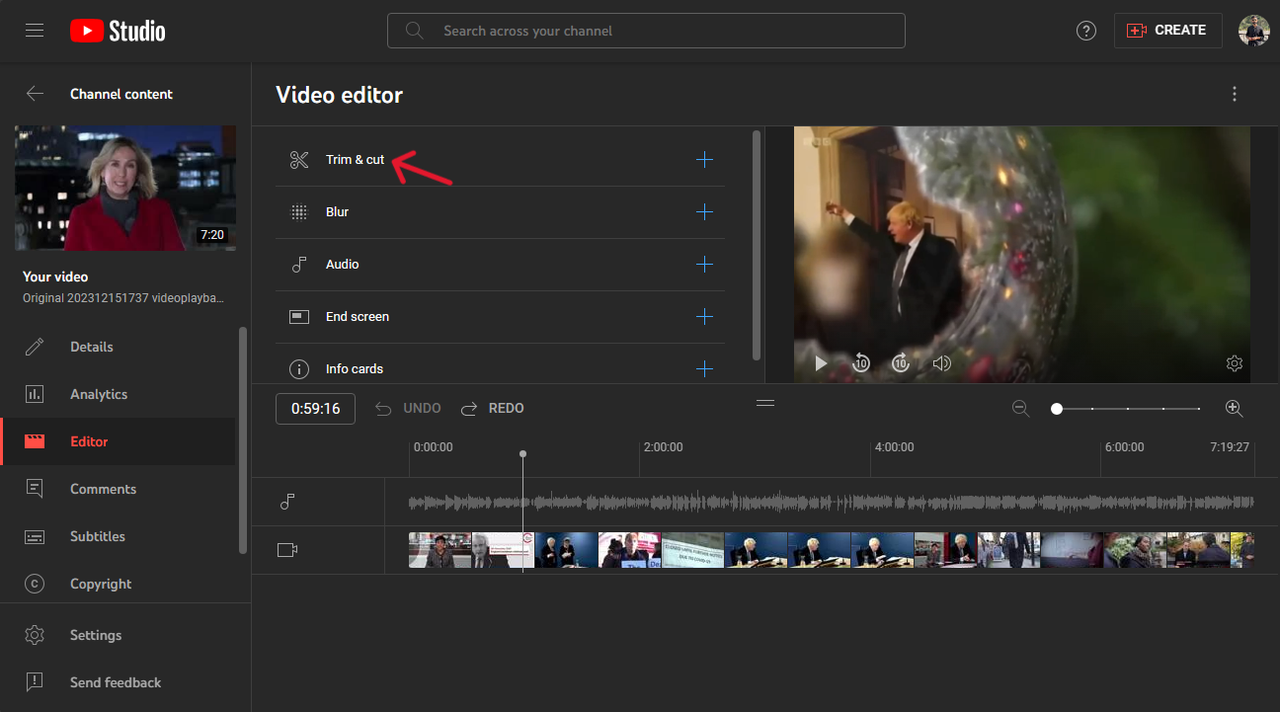 Trim and cut options