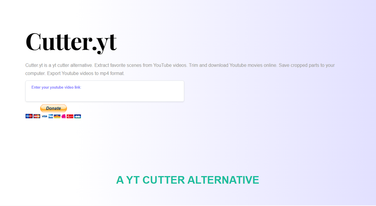 Cutter.yt interface