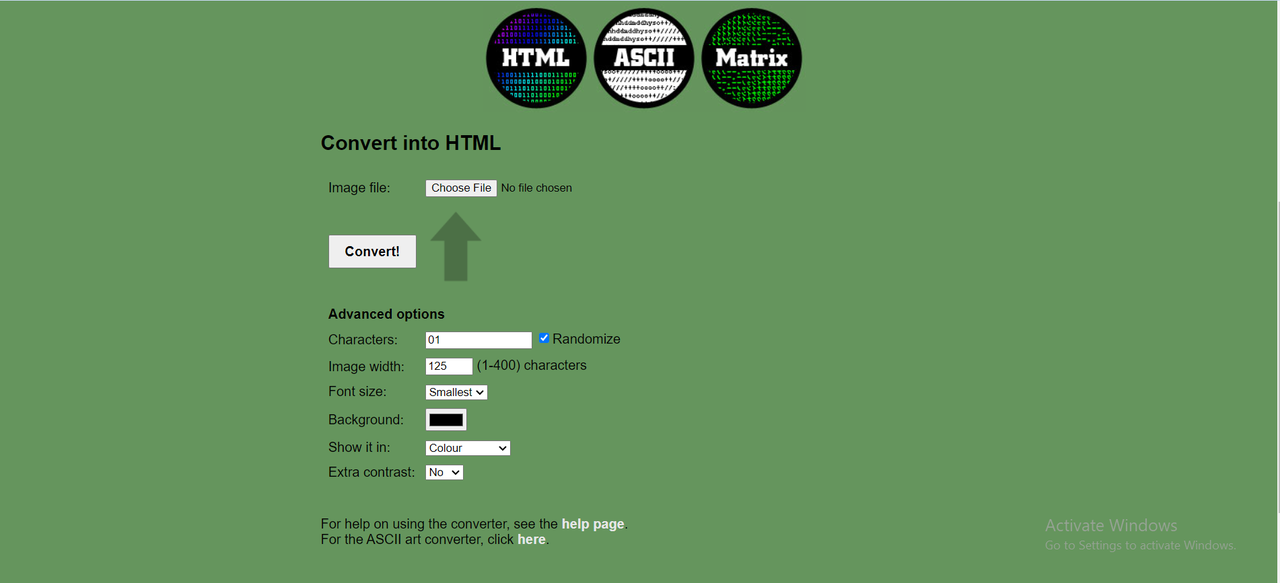 Screenshot of Text-Image interface