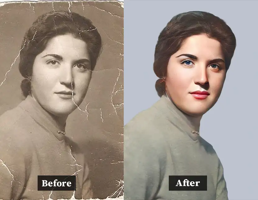 Manual way to restore a damaged photo