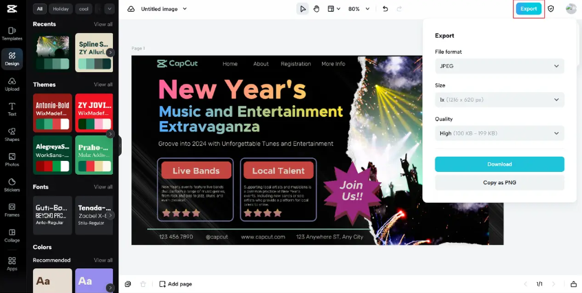Export your festive creations