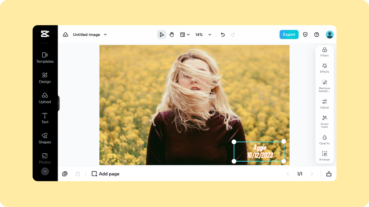 додати ім 'я та дату в фото онлайн