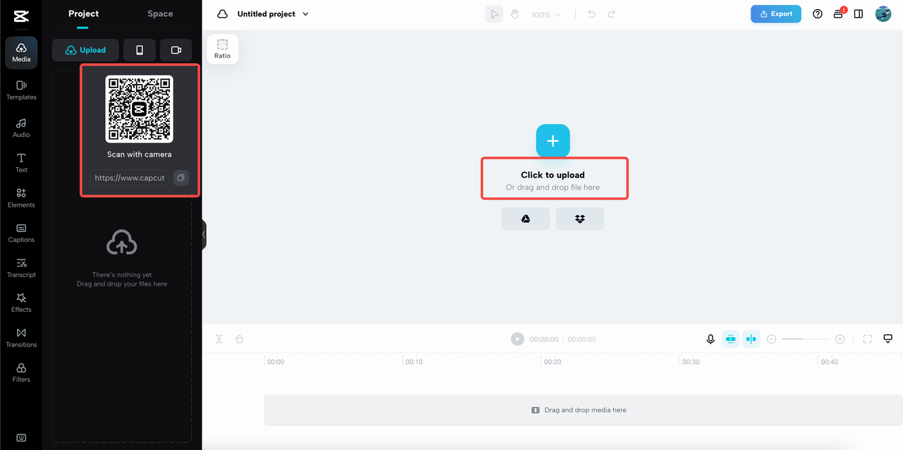"Scan with camera" QR scanner option