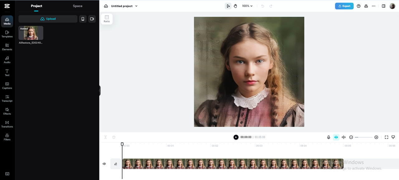 Edit image in CapCut