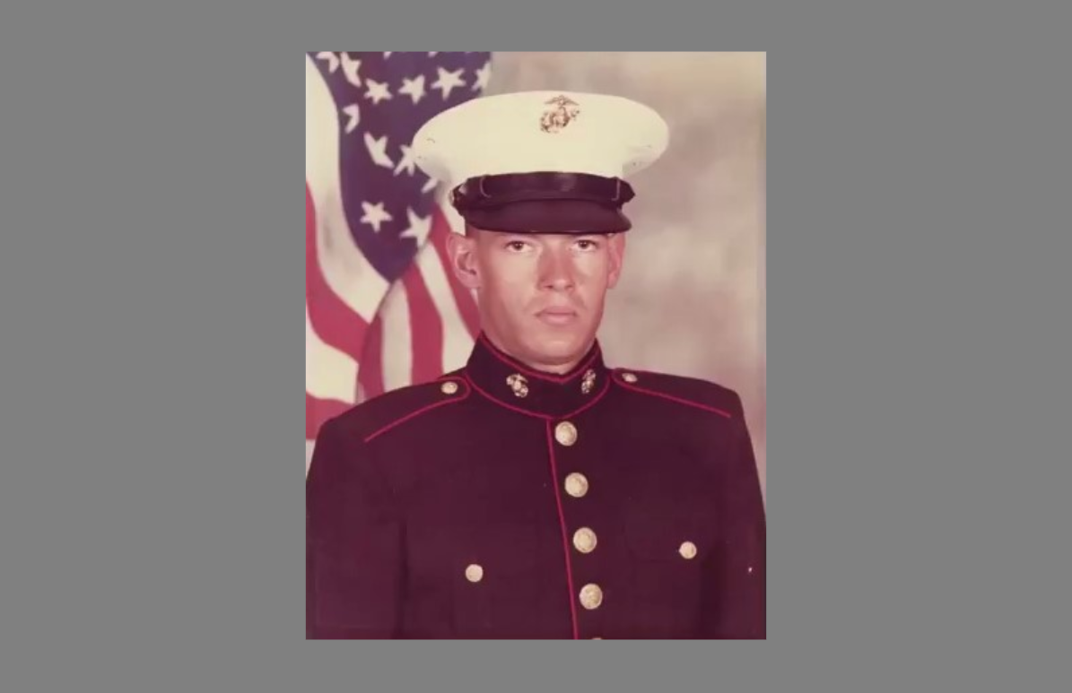 Old photo of a marine in uniform