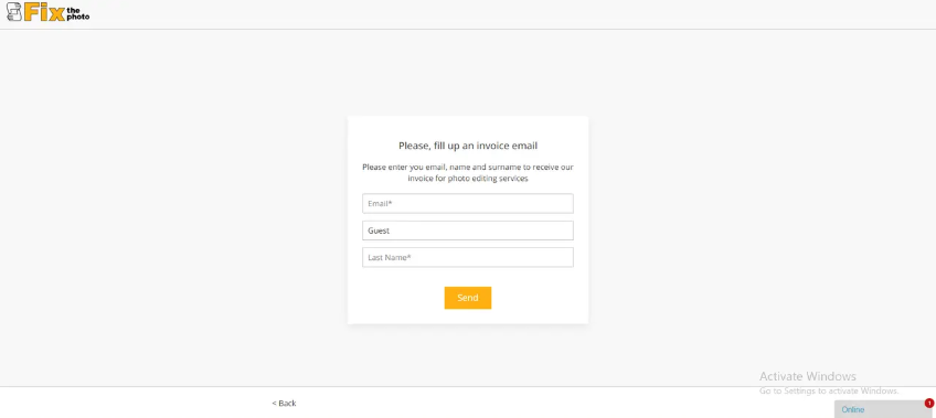 FixThePhoto invoice email 