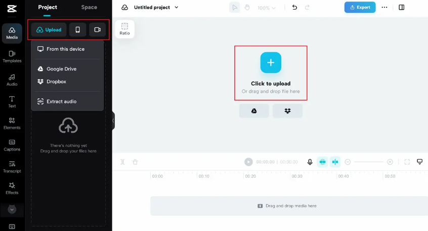 Import the video clip into CapCut