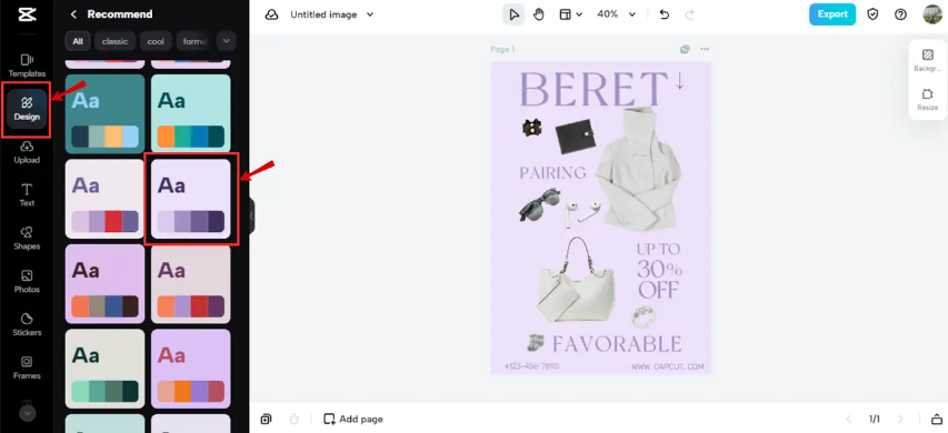 An example of purple pastel combination