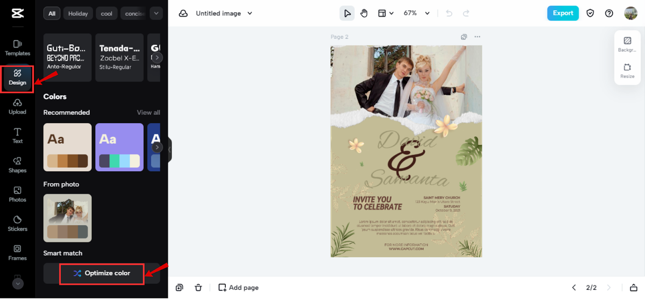 Smart match to optimize color