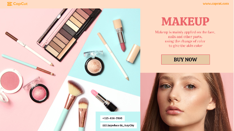 Makeup design with pastel pink-orange color combo