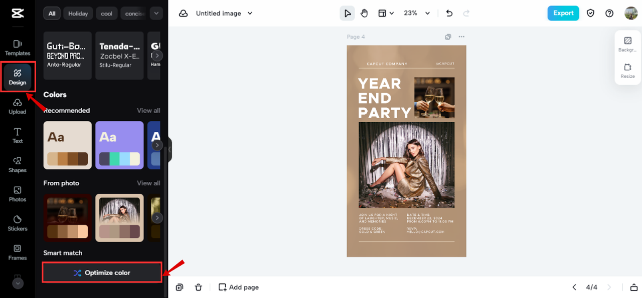 Smart match to optimize color