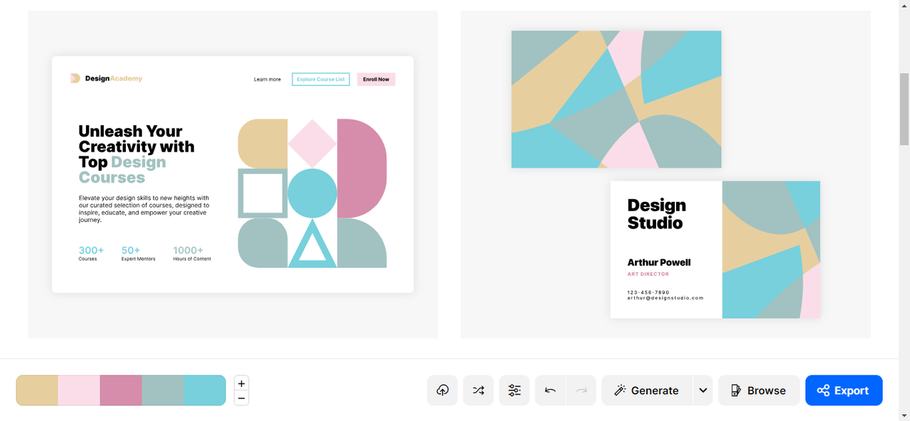 Coolor’s palette visualizer