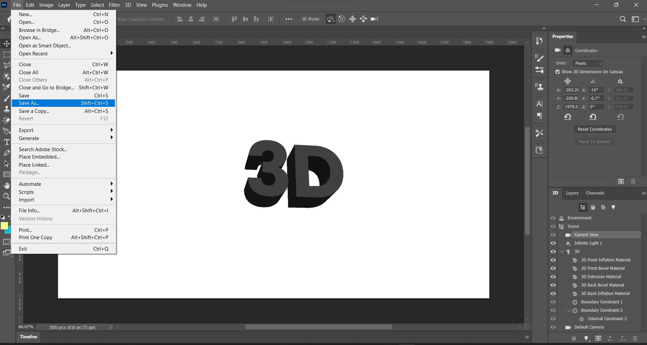 save the text effect