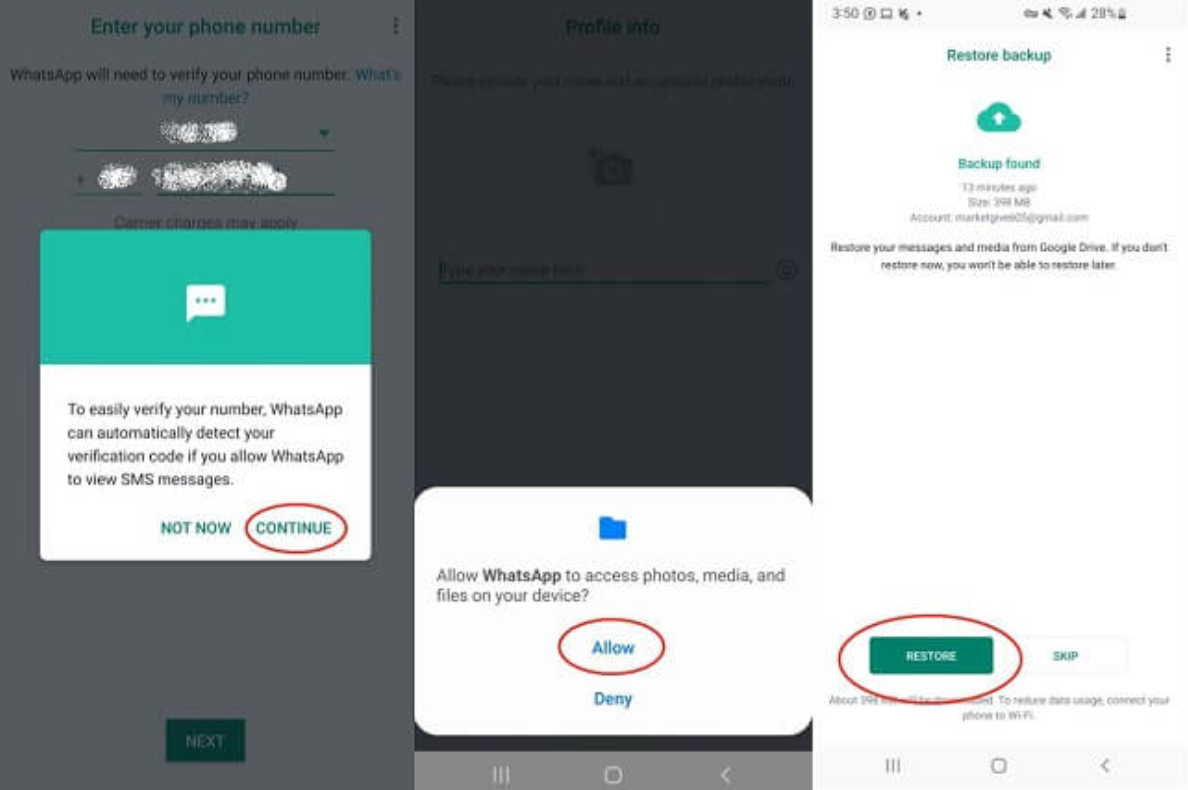 How to get WhatsApp backup from Google Drive to Android?