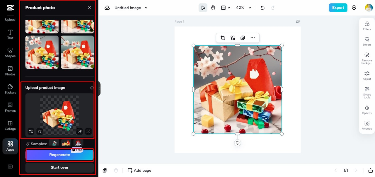 change product background