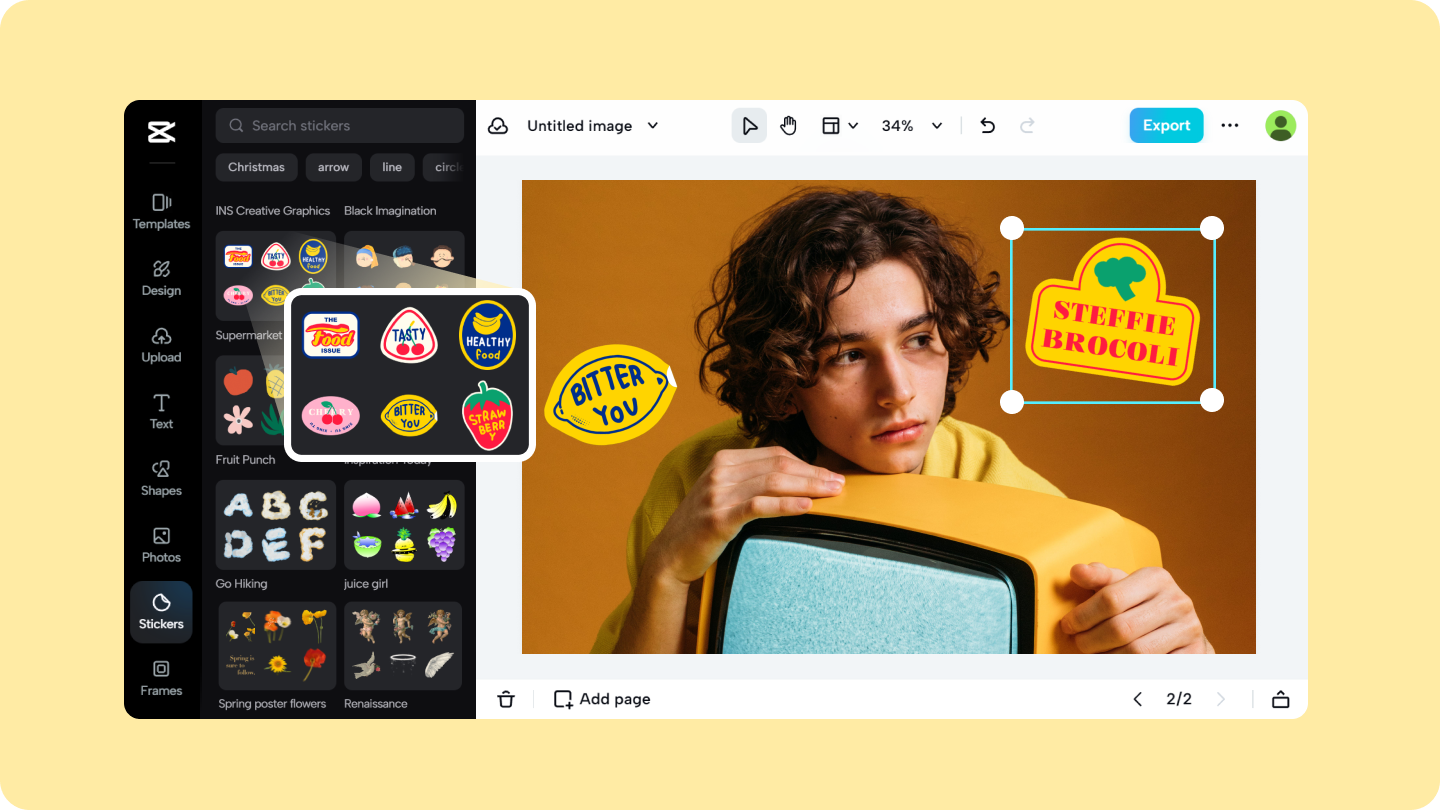 how to add stickers to photos