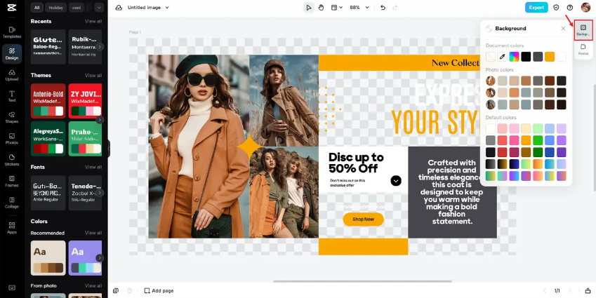 Clear or change background