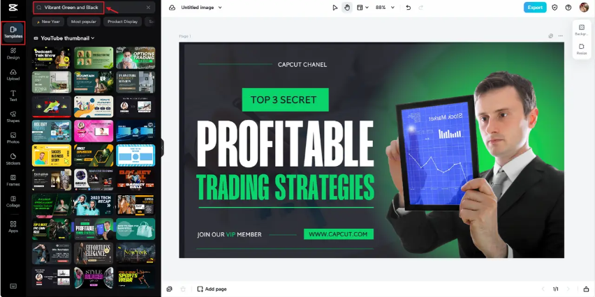 Green and Black color combination template