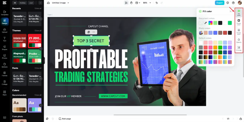 Customize the colors