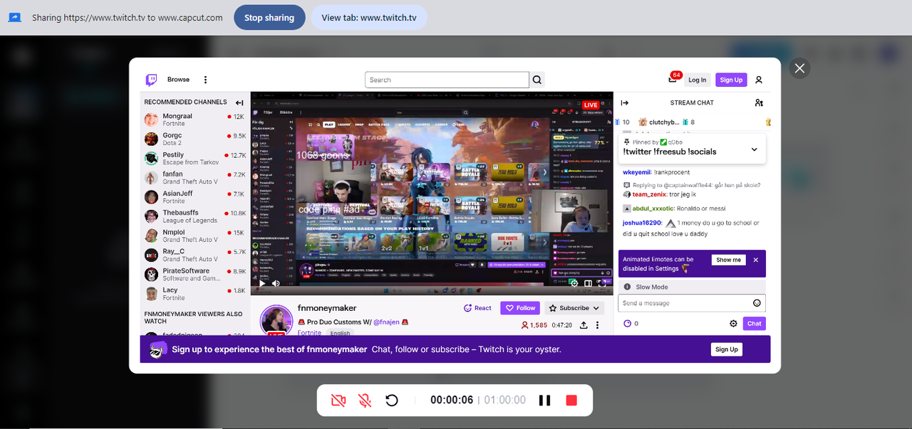 Navigate to the Twitch website