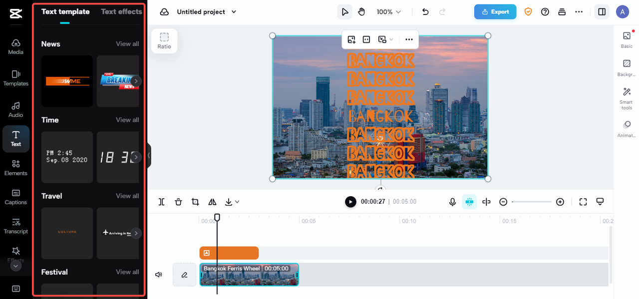 text templates animation
