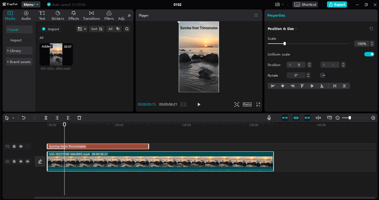 CapCut desktop video editor