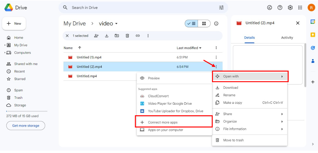 Upload a video from Google Drive