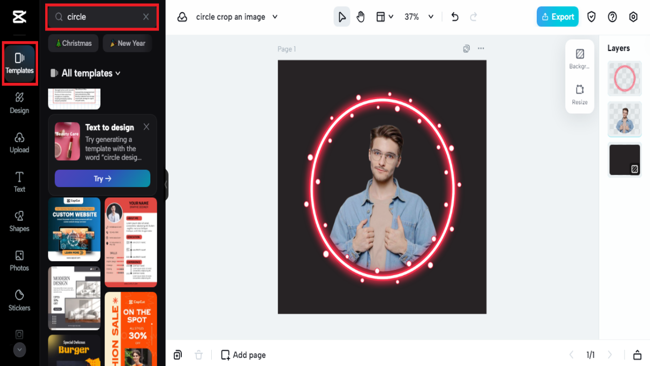 Circle crop an image
