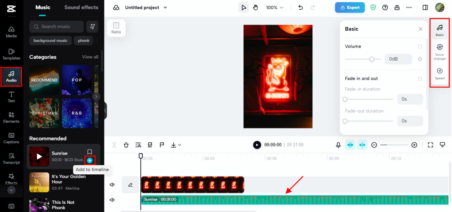 Add and customize the music
