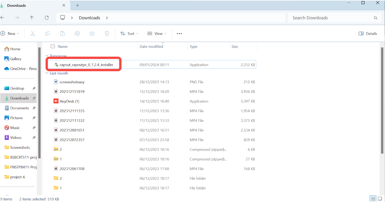 Find the downloaded file on your device