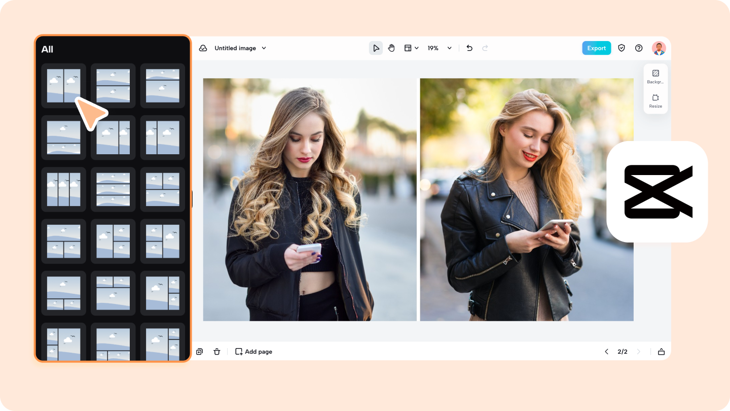 Adicione duas fotos juntas