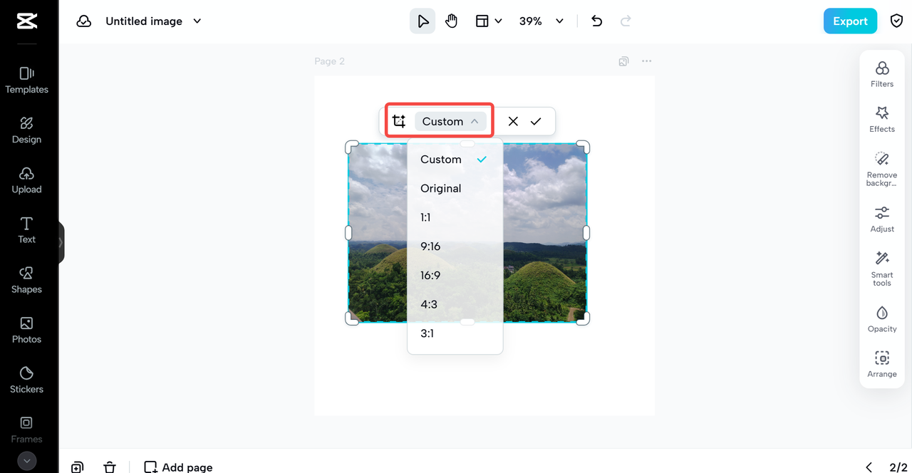 aspect ratio customization
