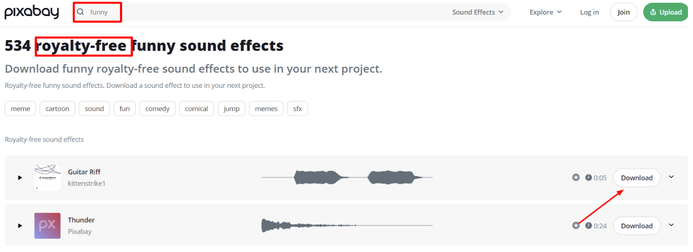 How to download sound effects for YouTube?