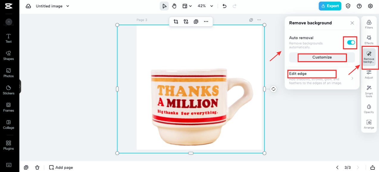 Auto background removal