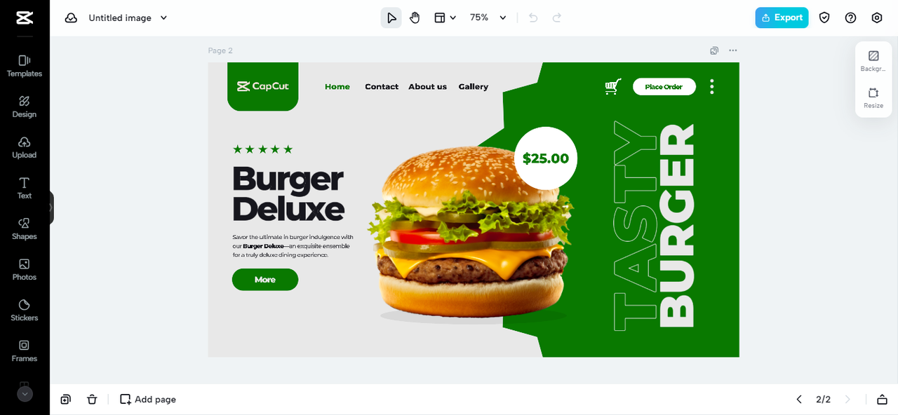 Using an online photo editor for web design