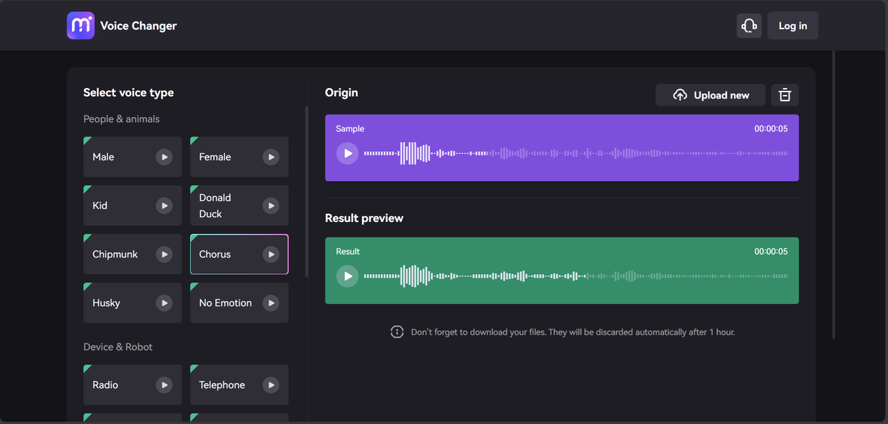 Media.io voice effects