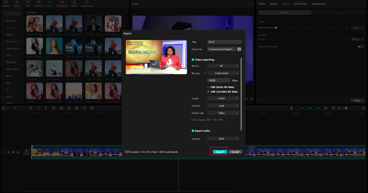 Export videos on the CapCut desktop editor