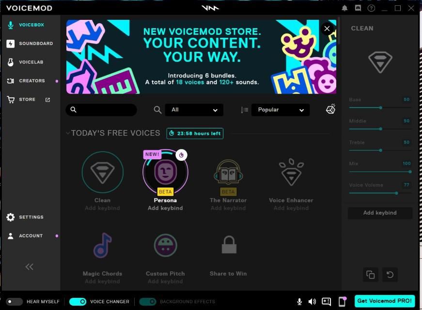 Voicemod video editing timeline