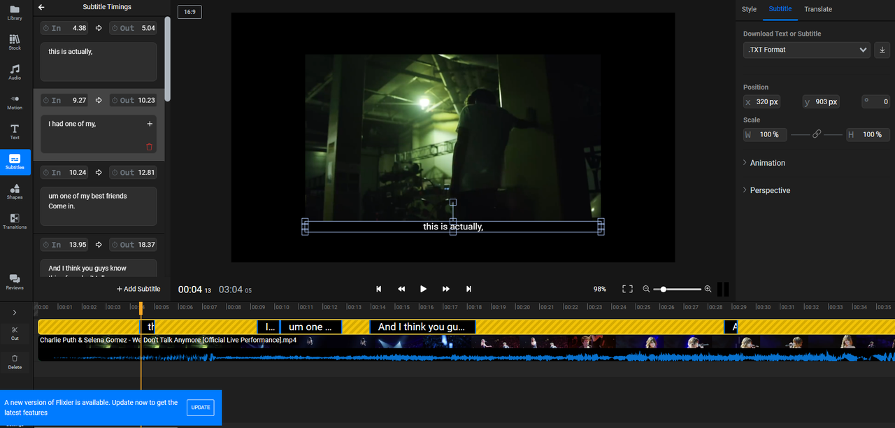 how to make lyrics online with Flixier