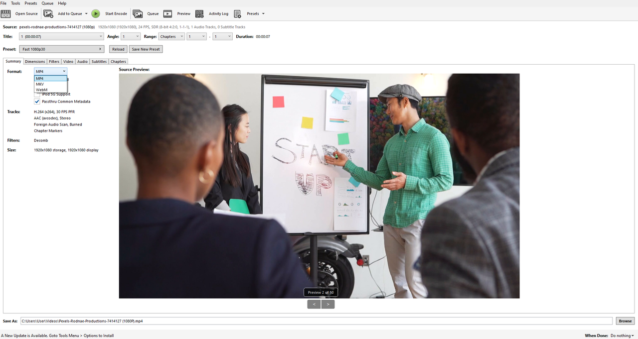 how to convert MKV to MP4 with HandBrake
