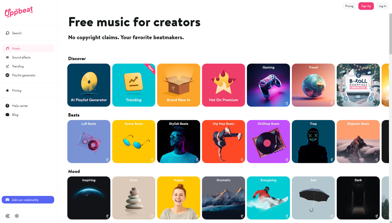 free sound effects from Uppbeat