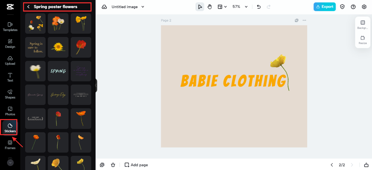 Customize business logos with stickers