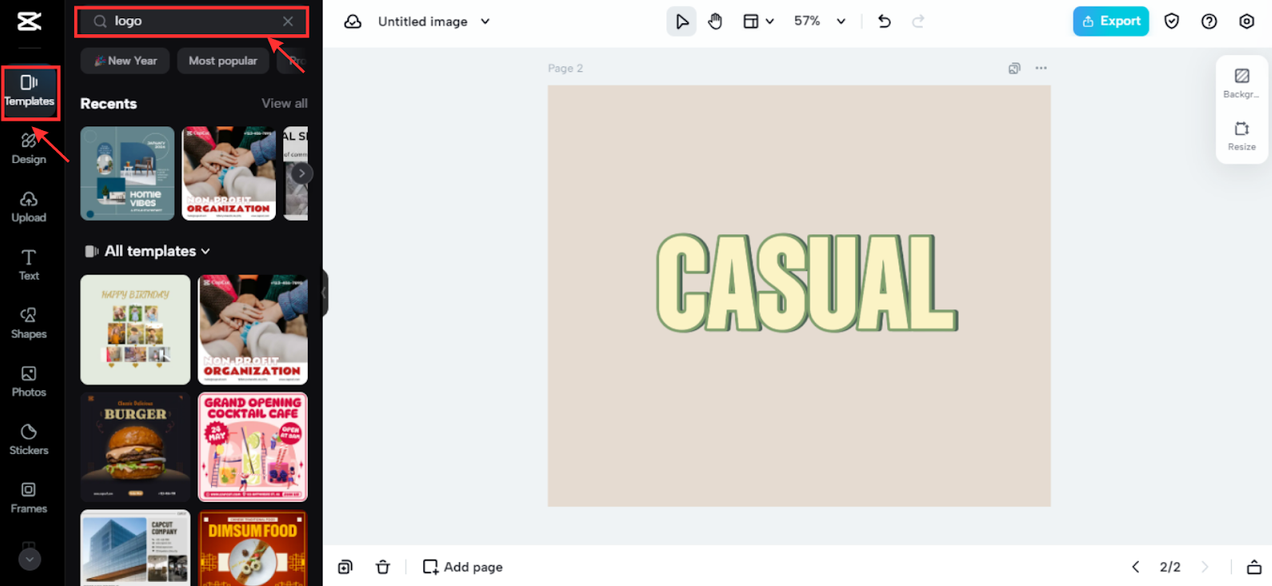 Pick a logo template