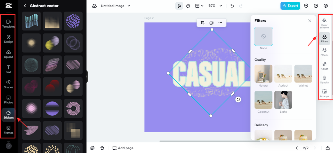 Editing features at CapCut for Business